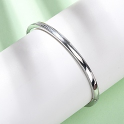 Нержавеющая Сталь Цвет 304 простые браслеты из нержавеющей стали, шарнирные браслеты для женщин, цвет нержавеющей стали, внутренний диаметр: 2-1/2x2-1/8 дюйм (6.2x5.3 см)