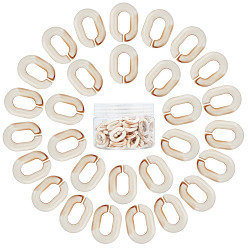 Tan Acrylic Linking Rings, Quick Link Connectors, For Jewelry Chains Making, Imitation Gemstone Style, Oval, Tan, 19x14x4mm, Inner Diameter: 11x5.5mm, 100ps/box
