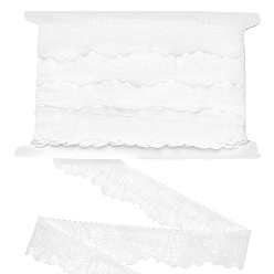 Белый 20 ярды пряжи чинлона кружевная отделка, аксессуары для одежды, белые, 1-3/8 дюйм (34 мм)