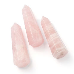 Розовый Кварц Заостренное украшение дисплея из натурального розового кварца, исцеляющие каменные палочки, для рейки чакра медитативная терапия decos, граненые, пуля, 26~27.5x80~82.5 мм