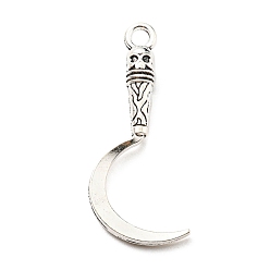 Античное Серебро Плакированный сплав подвески, мачете, античное серебро, 30x13x4 мм, отверстие : 2 мм