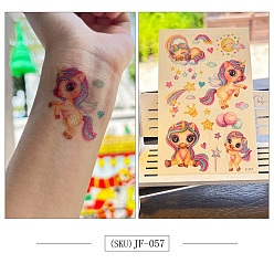 Разноцветный Съемные временные татуировки с рисунком лошади, бумажные наклейки, красочный, 12x7.5 см
