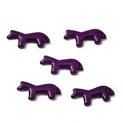 Фиолетовый Синтетические бирюзовые бусины, лошадь, окрашенные, фиолетовые, 12.5~13x28.5~29x4~4.5 мм, отверстие : 1.2 мм