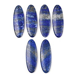 Oval Природный лазурит подвески, подходящие подвески, овальные амулеты, 40~41x13~13.5x4~4.5 мм, отверстие : 1.2 мм
