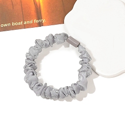 Серый Резинки для волос из органзы для женщин и девочек, серые, 10x60 мм