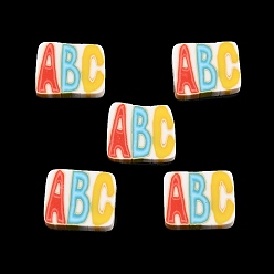 Разноцветный Ручной полимерной глины кабошонов, письмо abc, красочный, 6.6~7.7x8.8~9.8x2.1~2.3 мм, Около 2564 шт / 500 г