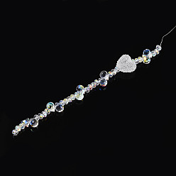 Прозрачный Нити из гальванического стекла и акриловых стразов, разнообразные, для изготовления ювелирных изделий, граненые, прозрачные, 5.5~6x4~5 мм, отверстие : 1.2 мм, около 33 шт / нитка, 6.97~7.28'' (17.7~18.5 см)