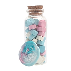 Pearl Pink Sealing Wax Particles, for Retro Seal Stamp, Octagon, Pearl Pink, Bottle: 30x77mm, 60pcs/bottle