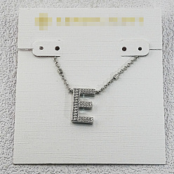 Letter E Латунные инициальные подвески-ожерелья для женщин, платина, Письмо E, 15.75 дюйм (40 см)