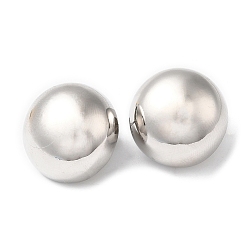 Платина Полукруглые серьги-гвоздики из латуни с реечным покрытием, платина, 19 мм