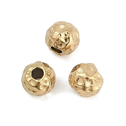 Золотой Текстурированные 316 хирургические бусины из нержавеющей стали, круглые, ионное покрытие (ip), золотые, 4.5x5x5 мм, отверстие : 1.6 мм