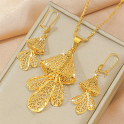 Jellyfish Комплекты из латунных подвесок и серег, золотые, медуза, 58x17 мм и 450 мм