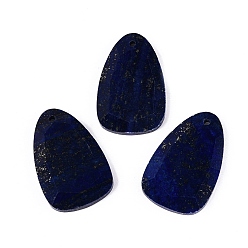 Lapis Lazuli Natural Lapis Lazuli Pendants, Teardrop Charms, Faceted, 32~33x20~21x3.5~4mm, Hole: 1.6~1.8mm