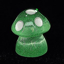 чертополох Украшения из светящейся смолы в виде грибов, светится в темноте, украшения для рабочего стола в автомобиле или домашнем офисе, чертополох, 12.5x11.5 мм