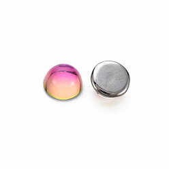 Mixed Color Transparent K9 Glass Cabochons, Flat Back, Half Round/Dome, Mixed Color, 8x4.5mm, about 84pcs/bag