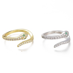 (52) Непрозрачная лаванда Регулируемые латунные кольца-манжеты с микропаве из фианита в виде змеи, открытые кольца, долговечный, разноцветные, размер США 7 (17.3 мм)