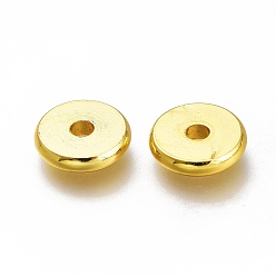 Golden Messing-Abstandshalterkugeln, langlebig überzogen, Flachrund, golden, 7.7x1.6 mm, Bohrung: 1.8 mm