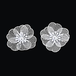 Белый Окрашенные распылением железные колпачки, цветок, белые, 34~36x34~36x4.5~7 мм, отверстие : 0.8~1 мм