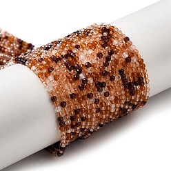 Коралловый Прозрачные стеклянные бусины, маленькие шарики, граненые, круглые, коралл, 2 мм, отверстие : 0.6 мм, около 188 шт / нитка, 14.09'' (35.8 см)