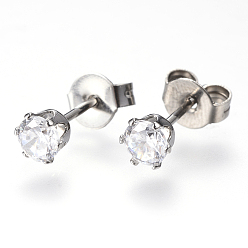 Прозрачный Персонализированные подарки на день влюбленных для него кубического циркония, с основанием из нержавеющей стали, прозрачные, шириной около 4 мм, 13.4 мм длиной, толщиной 0.7 мм 