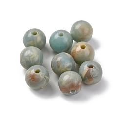 Темный Морско-зеленый Акриловые бусины, имитация бусины шоушан, круглые, темно-зеленый, 10x9.5 мм, отверстие : 2 мм, о: 892 шт / 500 г