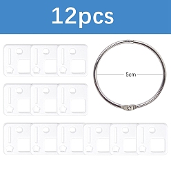 Clear Transparent Acrylic Plywood Thread Winding Boards, for Embroidery Cross-Stitch Sewing Craft, Clear, 85x85x15mm
