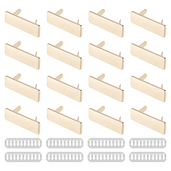 Platinum & Light Gold 16шт. декоративные пряжки для этикеток на сумки из железа, прямоугольные, платина и светлое золото, 12x40x15.5 мм