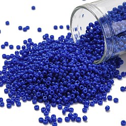 (RR417) Opaque Blue Миюки круглые бусины рокайль, японский бисер, 11/0, (rr417) непрозрачный синий, 2x1.3 мм, отверстие : 0.8 мм, Около 50000 шт / фунт