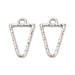 Платина Латунные подвески, треугольник прелести, стойки покрытие, долговечный, без свинца и без кадмия, платина, 17.5x11x1 мм, отверстие : 1.6 мм