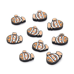 Goldenrod Handmade Polymer Clay Cabochons, Polymer Clay Slices for Resin Crafts & DIY Projects, Fish, Goldenrod, 9~11x8~9.5x1.5~2mm, about 5800pcs/1000g