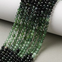 Другие Нефриты Нити из натурального нефрита с градиентным цветом, граненые, круглые, 4~4.5 мм, отверстие : 0.7 мм, около 98 шт / нитка, 15.43'' (39.2 см)