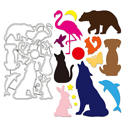 Mixed Shapes Трафареты для резки штампов из углеродистой стали для животных, для diy scrapbooking, Фотоальбом, декоративная бумага для тиснения, разнообразные, 172x109x0.8 мм