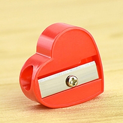 Красный Пластиковые точилки карандашей, для офиса, школы и повседневных товаров, сердце, красные, 2.85x2.65x1.12 см