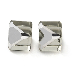 Темно-серый K9 стеклянные имитации австрийских хрустальных бусин, без отверстия , квадратный, темно-серый, 6x6x6 мм