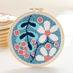 Лист Наборы для вышивки своими руками, включая набивную хлопчатобумажную ткань, нитки и иглы для вышивания, пластиковые пяльцы для вышивания, лист, 200 мм