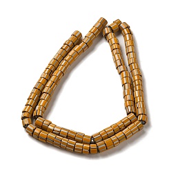Золотистый Непальские бусины лэмпворк ручной работы, столбец с полосой, золотые, 7x4 мм, отверстие : 2 мм, около 103~134 шт / нитка, 25.59~26.38'' (65~67 см)