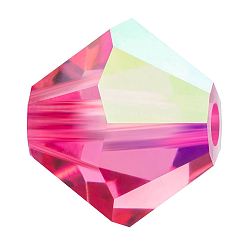 70010 200 Rose AB Хрустальные бусины preciosa®, чешский хрусталь, биконус(451 69 302 рондель), 70010 200 роза аб, 6 мм, отверстие: 1 мм