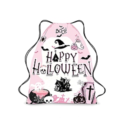 Бледно-Розовый Рюкзаки из полиэстера, сумки на шнурке из нейлоновой веревки, Хэллоуин тема, розовый жемчуг, 342x283x0.2 мм