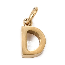 Letter D 304 Edelstahl Reize, Brief Reize, poliert, Ionenbeschichtung (ip), echt 18 k vergoldet, Buchstaben d, 8x5x2 mm, Bohrung: 2.5 mm