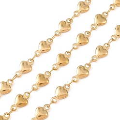 Настоящее золото 14K 304 ссылка цепи из нержавеющей стали сердце, пайки, с катушкой, ионное покрытие (ip), долговечный, реальный 14 k позолоченный, 10x5.5x2 мм