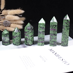 Рубин В Цоизита Point Tower натуральный рубин в цоизите, украшение для дома, исцеляющие каменные палочки, Декоры для медитации и терапии Рейки чакры, шестиугольник призма, 40~50 мм