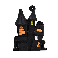 Замок Хэллоуин тема пластиковые подвески из пвх, замок, 49x37.5x16.5 мм, отверстие : 2 мм