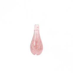 Клубничный Кварц Натуральные кварцевые подвески из клубники, цветок, 25x10 мм