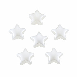 Humo Blanco Cuentas de perlas de imitación de plástico abs, estrella, whitesmoke, 10.5x11.5x6 mm, agujero: 1.5 mm