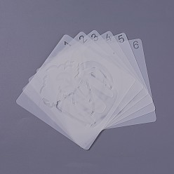White Kids Cartoon Plastic Hollow Drawing Stencil, Reusable Drawing Template For Kids DIY Scrapbooking, School Projects, White, 13x13x0.03cm, about 6pcs/set