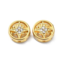 Звезда Ионное покрытие (ip) 304 подвески из нержавеющей стали, со стразами, реальный 18 k позолоченный, звезда, 10.5x5 мм, отверстие : 2.2x6.5 мм