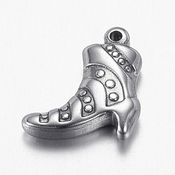 Edelstahl Farbe Anlaufgeschützt 201 Charms aus Edelstahl, Boot, Edelstahl Farbe, 15x14x3.5 mm, Bohrung: 1 mm