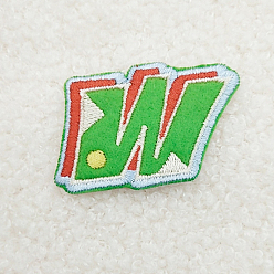 Letter W Computerized Embroidery Cloth Iron on/Sew on Patches, Costume Accessories, Appliques, Letter.W, 34x45mm