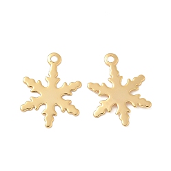 Настоящее золото 18K Латунные подвески, без никеля , прелести снежинки, реальный 18 k позолоченный, 18x13x0.5 мм, отверстие : 1.4 мм