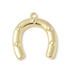 Настоящее золото 18K Латунные подвески, Подковы, стойки покрытие, без свинца и без кадмия, реальный 18 k позолоченный, 16.5x15x2 мм, отверстие : 1.2 мм
